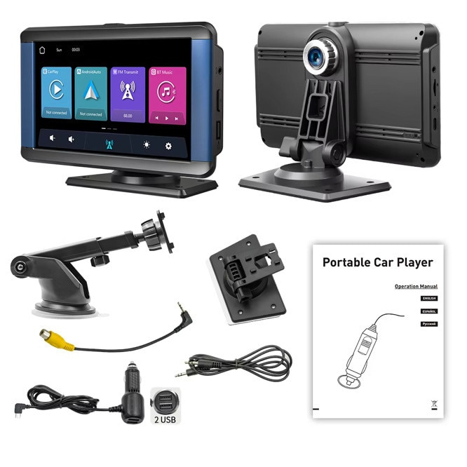 Navigatie Auto Universala Multimedia 7” cu Wireless Apple CarPlay, Android Auto, DVR Integrat, Bluetooth, FM Transmitter [3]