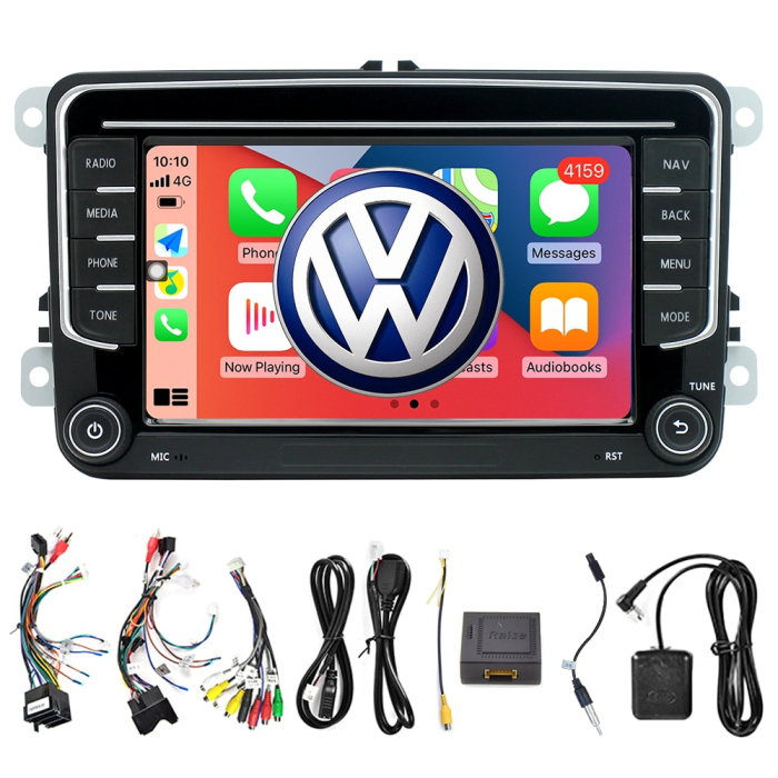 Navigatie VW Golf Polo Passat b7 b6 SEAT leon Skoda, Ecran 9 inch, Android 13, Carplay, 2GB RAM + 32 GB ROM, Aplicatii, Waze, Wi Fi, Usb, Bluetooth [1]