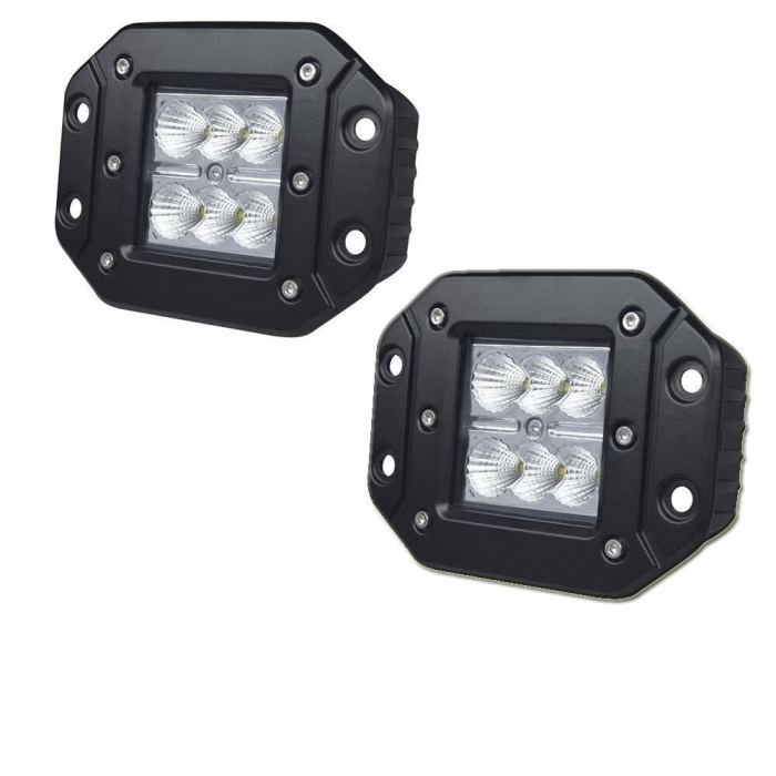 Proiector LED Auto Offroad 18W/12V-24V, 1320 Lumeni, Incastrabil, Spot Beam 8 Grade [1]