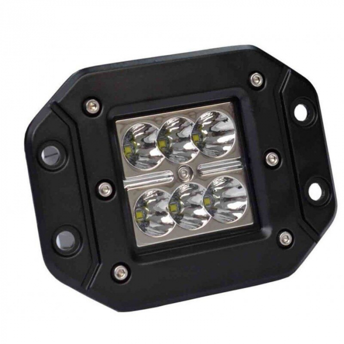 Proiector LED Auto Offroad 18W/12V-24V, 1320 Lumeni, Incastrabil, Spot Beam 8 Grade [4]