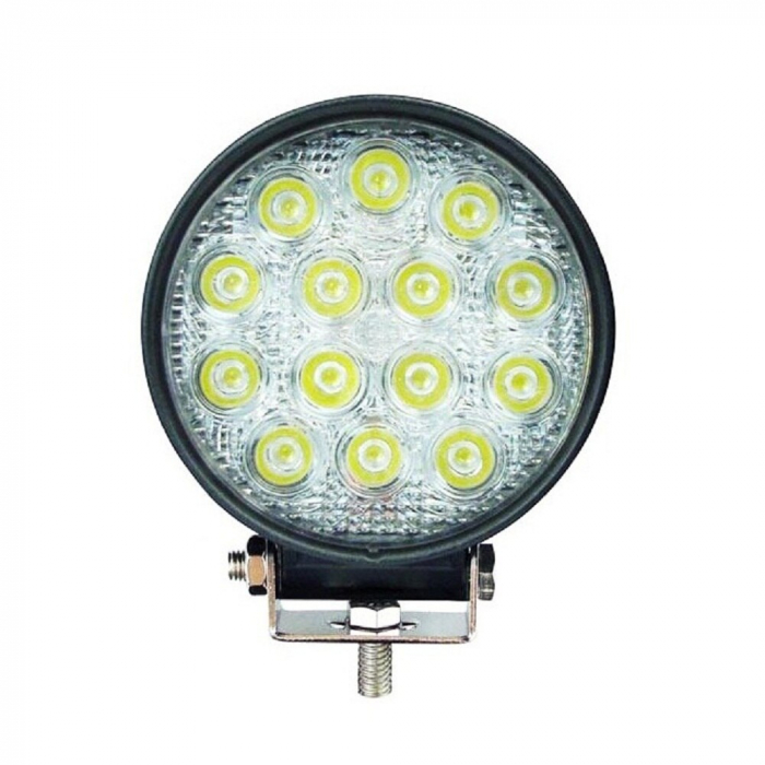 Proiector LED auto offroad 42W/12V-24V, 3080 lumeni, rotund, flood beam 60° [4]