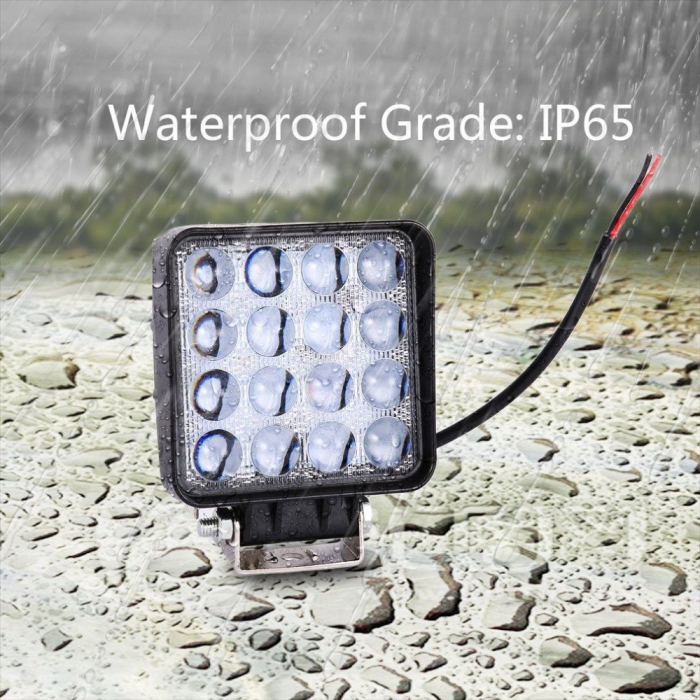 Proiector LED auto offroad 4D 48W/12V-24V, 3520 lumeni, patrat, flood beam 60° [3]