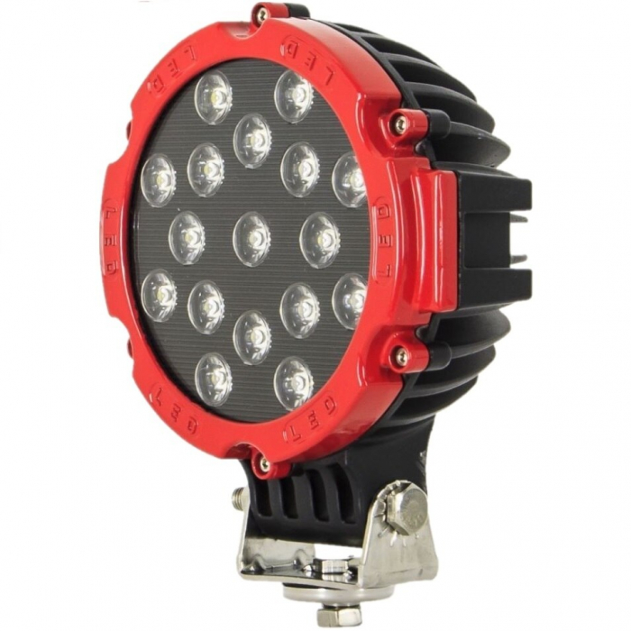 Proiector LED Auto Offroad 51W/12V-24V, 3740 LM, Rosu, Flood Beam 60 Grade [5]