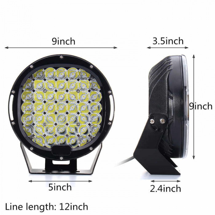 Proiector LED Offroad 225W/12V-24V 18000 Lumeni, Rotund, Spot Beam 30 Grade [4]