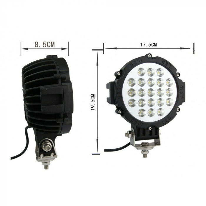Proiector LED Offroad 63W/12V-24V, 4410 LM, Negru, Spot Beam 30 Grade [1]