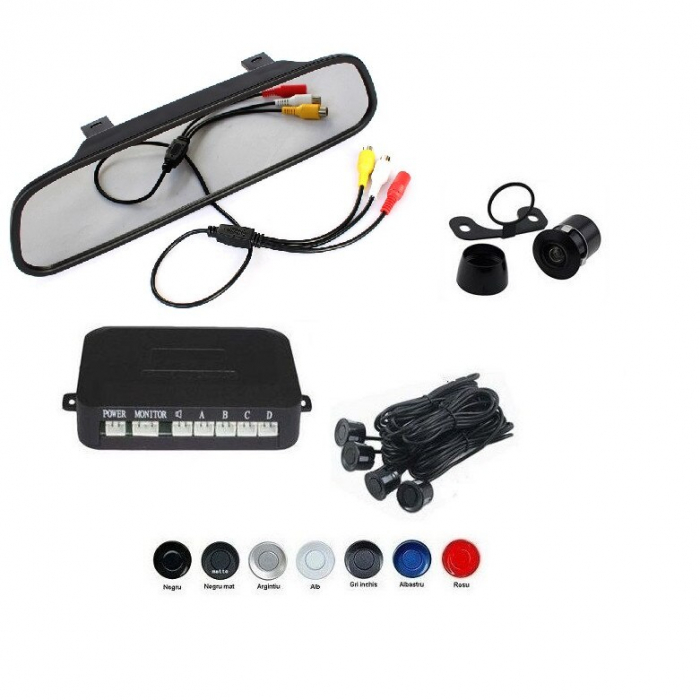 Senzori parcare cu camera video si display LCD de 4.3" in oglinda S604 [3]