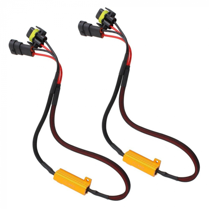 Set 2 Anulatoare eroare bec ars pentru Led H8, H9, H11 Canbus, Rezistor 50W 8 Ohm - [5]
