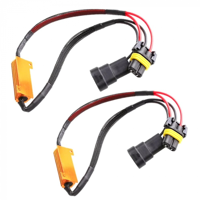Set 2 Anulatoare eroare bec ars pentru Led HB4 9006, HB3 9005 Canbus, Rezistor 50W 8 Ohm - XtremeVision [5]