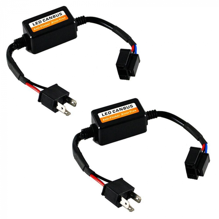Set 2 Anulatoare eroare bec ars si filtru antibruiaj 12V pentru Led H4 cu doua faze Canbus - XtremeVision [4]