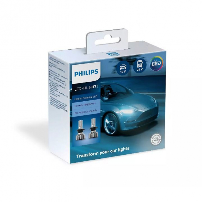 Set 2 becuri, Philips Ultinon Essential LED H7, 12V / 24V, 20W, 6500K [1]