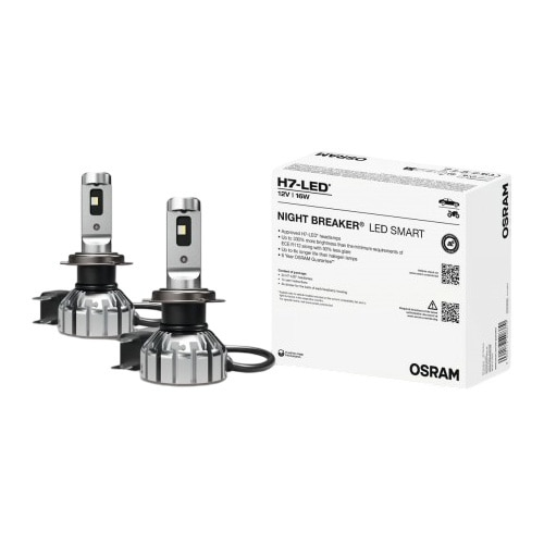 Set 2 H7 Osram Night Breaker Smart LED Street Legal +330% - Omologate RAR H7 [1]