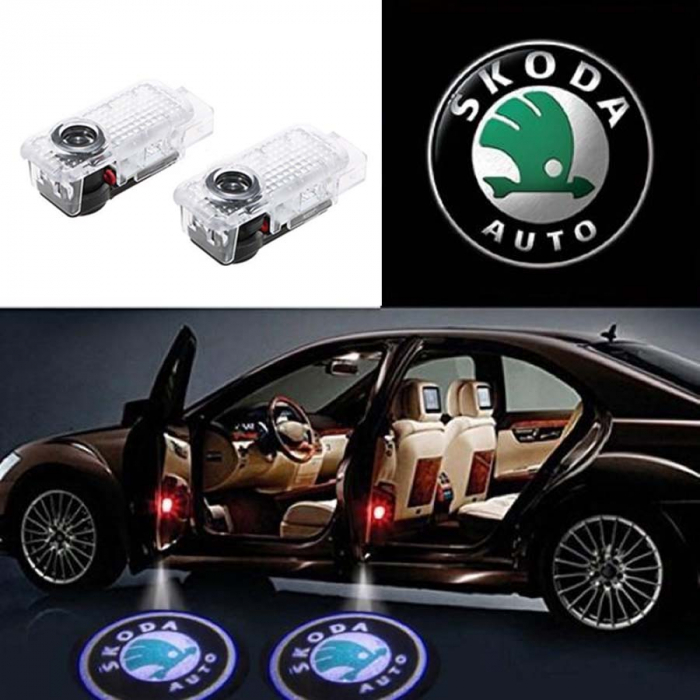 Set 2 Lampi Logo Portiere Skoda Octavia, Roomster, Fabia, Superb - KH-S4 Skoda [1]