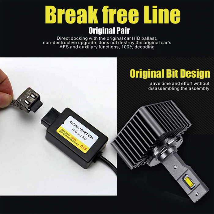 Set 2 leduri D1S Plug&Play pentru far auto 70W Chip Cree 8600 Lm reali 12-24V M10-D1S [2]