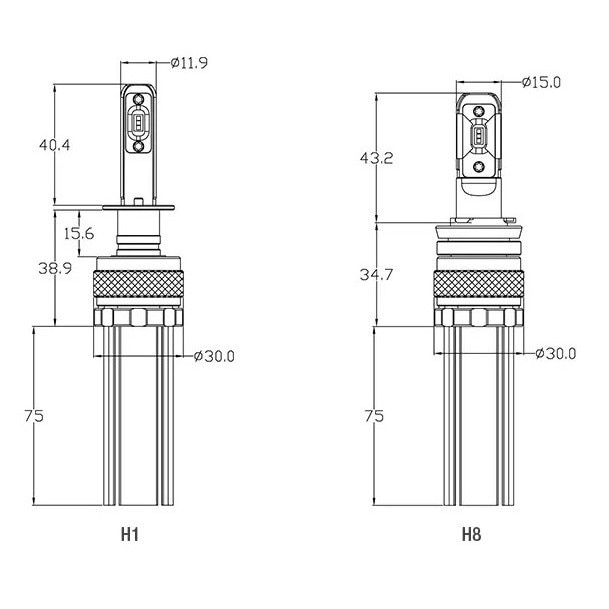 Set 2 leduri H1 pentru far auto 40w Chip Cree 4000 Lm Reali 12/24V fara polaritate [4]