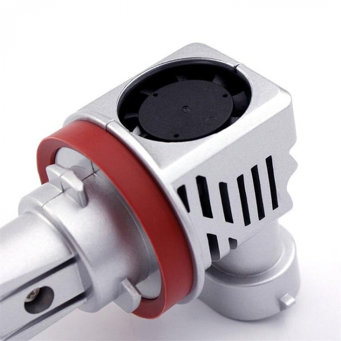 Set 2 leduri H11 M3 Canbus pentru far auto, putere 55W, luminozitate 10.000 Lumeni, 12V-24V [3]