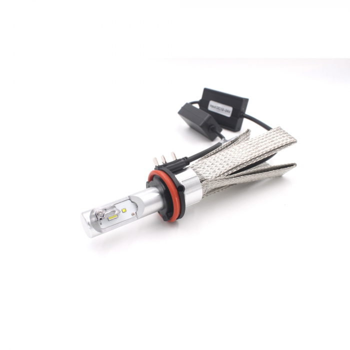 Set 2 leduri H15 cu racire pasiva pentru far auto 80W, 8000 Lumeni, Culoare lumina 5700K, 12V-24V - 8C-H15 [2]