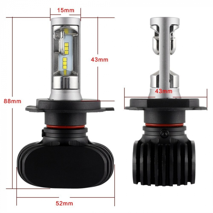 Set 2 leduri H4 CSP Canbus pentru far auto putere 25W, luminozitate 4000 Lm, 12V - 24V S1-H4 [1]