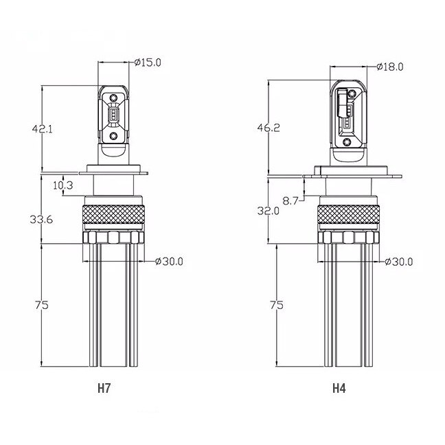 Set 2 leduri H4 Premium, de calitate pentru far auto 40W Chip Cree 4000 Lm 12/24V [2]