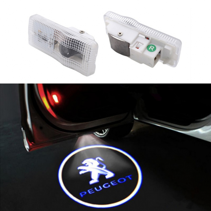 Set 2 Logo Shadow Lights Courtesy pentru portiere dedicate Peugeot 407 - BTSL-016052 [1]
