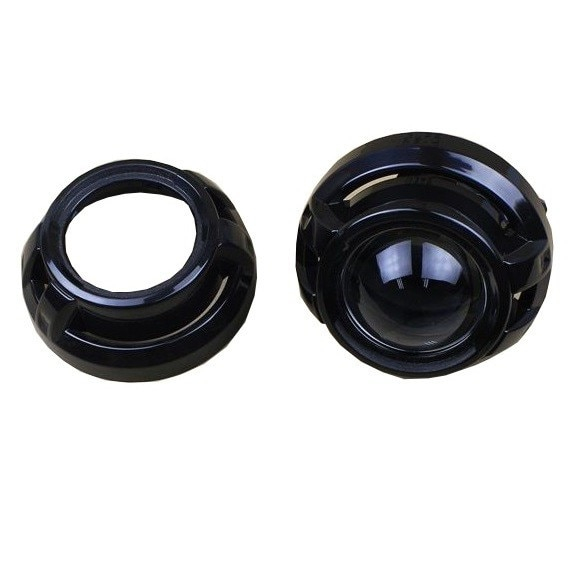 Set 2 lupe Bifazice Bixenon Biled Mini H1 3 inch, lungime 12cm, universale cu ornamente negre Z100 incluse [4]