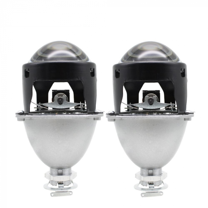 Set 2 lupe Bifazice Bixenon Biled Mini H1 2.5", lungime 11.5cm, universale cu ornamente Z106 negre incluse [2]