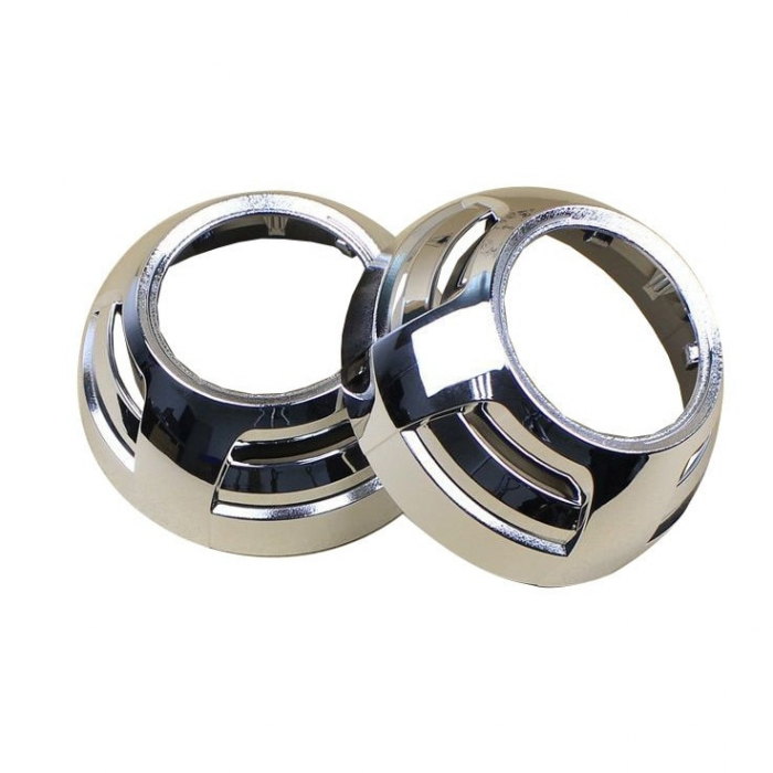 Set 2 lupe Bifazice Bixenon Biled Mini H1 3 inch, lungime 12cm, universale cu ornamente cromate Z102 incluse [4]