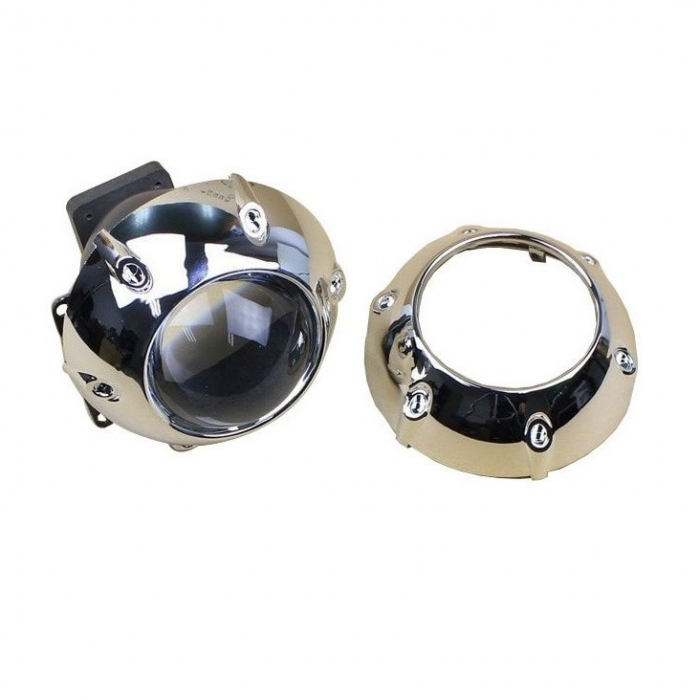 Set 2 lupe Bifazice Bixenon Biled Mini H1 3 inch, lungime 12cm, universale cu ornamente cromate Z106 incluse [4]