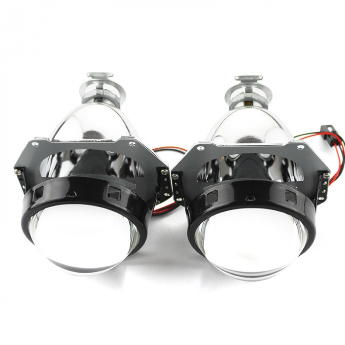 Set 2 lupe Bifazice Bixenon Biled Mini H1 3 inch, lungime 12cm, universale cu ornamente cromate Z104 incluse [1]