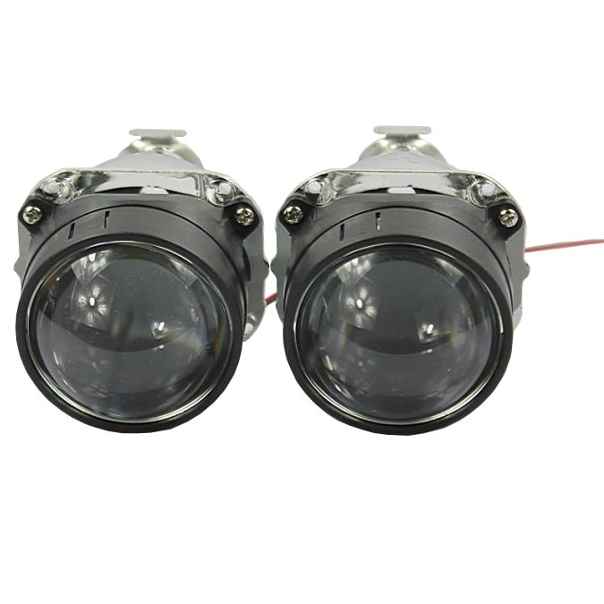 Set 2 lupe Bifazice Bixenon Biled cu angel eyes alb Mini H1 2.5", lungime 11.5cm, universale cu ornamente cromate Z113 incluse [1]