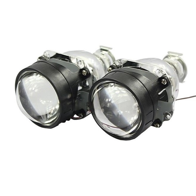 Set 2 lupe Bifazice Bixenon Biled cu angel eyes alb Mini H1 2.5", lungime 11.5cm, universale cu ornamente cromate Z113 incluse [5]