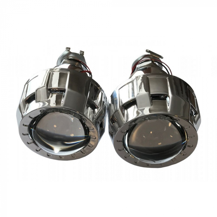 Set 2 Lupe Bifazice/Bixenon Mini H1 2,0" universale, cu ornamente incluse [3]