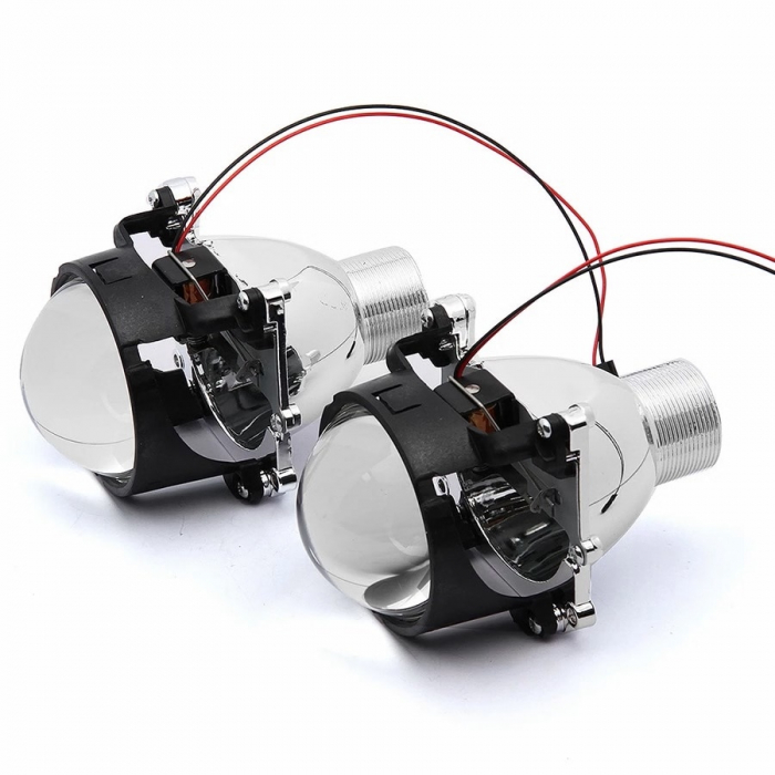 Set 2 Lupe Bixenon Mini D2S 2,5" HS scurte lungime montaj 10cm cu ornamente incluse [5]