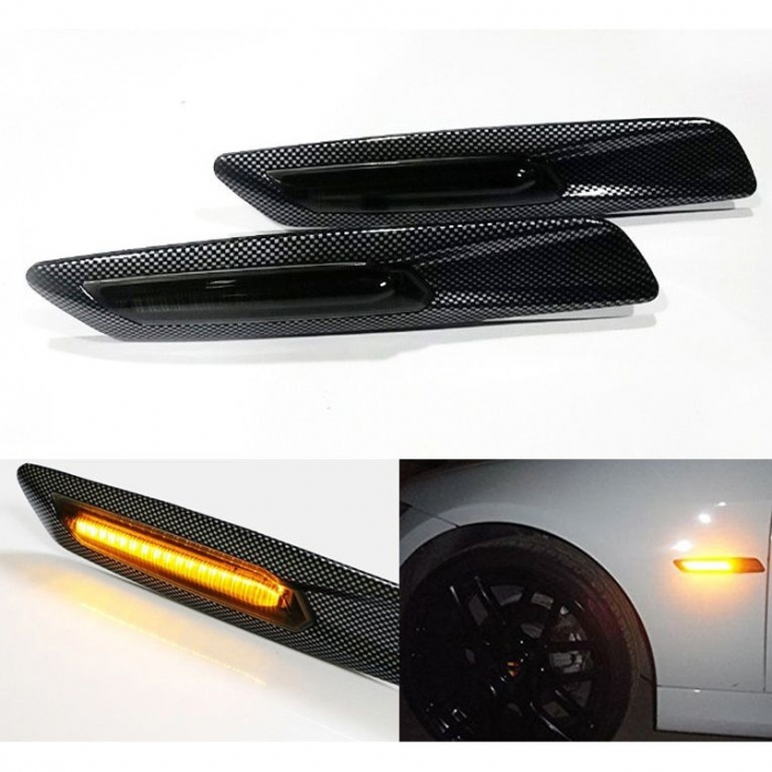 Set 2 Semnalizari Aripa Led Carbon dedicate pentru BMW E60, E61, E90, E91, E81, E82, E88 [3]