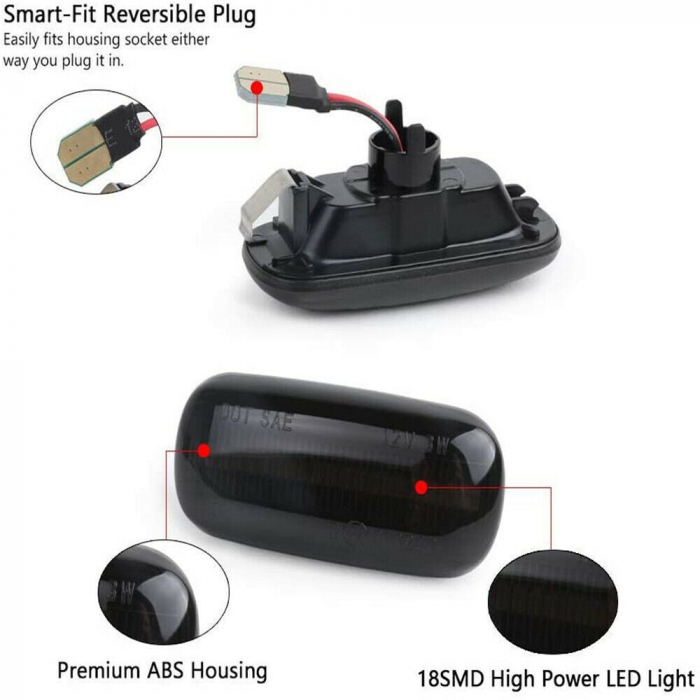 Set 2 Semnalizari Aripa LED dedicate pentru Audi A2, A3, A4, A6, A8, TT, Allroad - BTLL-297-1 [1]