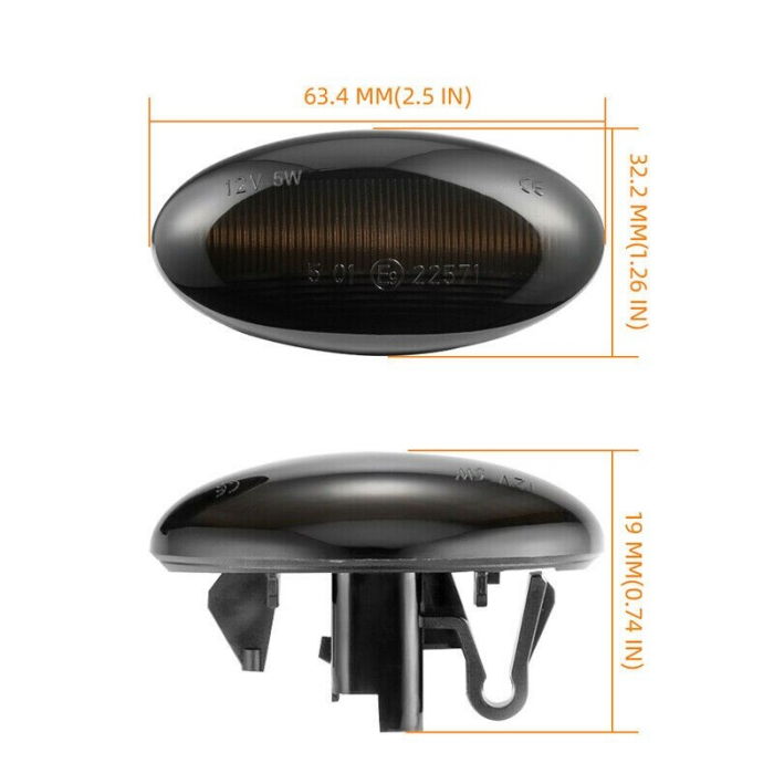 Set 2 Semnalizari Aripa LED dedicate pentru Peugeot 107, 207, 307, 407, 607, 1007, Expert, Partner - BTLL-311-1 P40 [4]