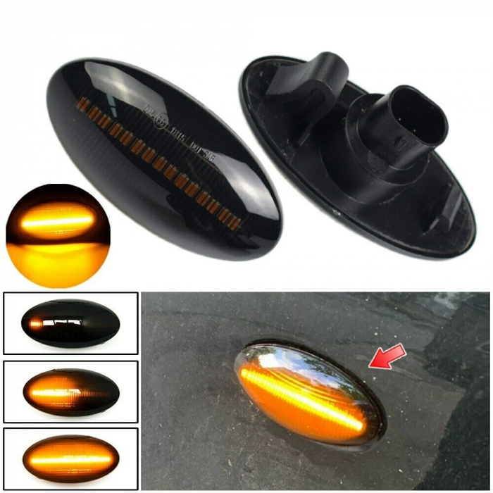 Set 2 Semnalizari Aripa LED Dinamice Secventiale Fiat Sedici - D0522-F [1]