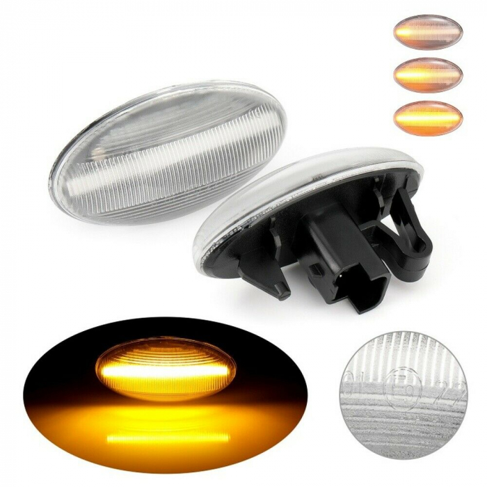 Set 2 Semnalizari Aripa LED Dinamice secventiale pentru Citroen C1, C2, C3, C5, C6, Berlingo, Jumpy, Xsara - D0332-C [5]