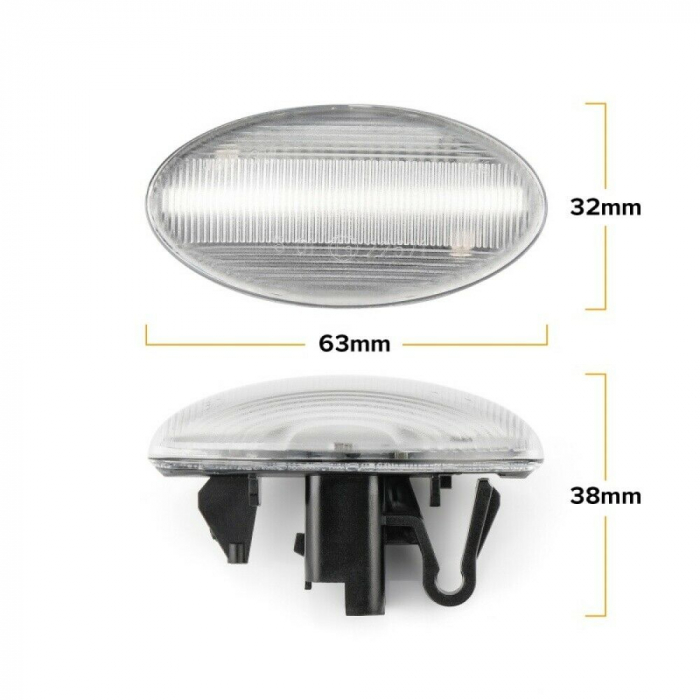 Set 2 Semnalizari Aripa LED Dinamice secventiale pentru Citroen C1, C2, C3, C5, C6, Berlingo, Jumpy, Xsara - D0332-C [3]