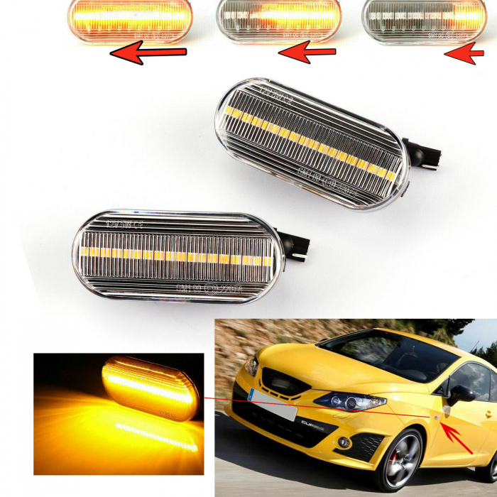 Set 2 Semnalizari Aripa LED Dinamice, Secventiale pentru Ford Fiesta, Fusion, Galaxy, Focus 2 D0451-F [4]