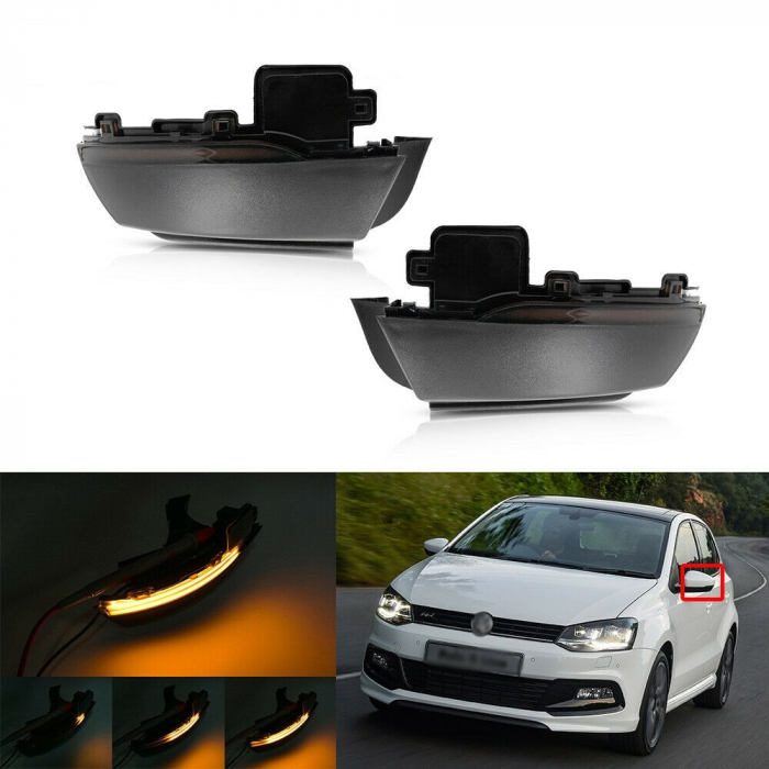 Set 2 Semnalizari Led Oglinda Dinamice, Secventiale VW Polo MK5 6R 6C, UP!, Ameo - D0185 [5]