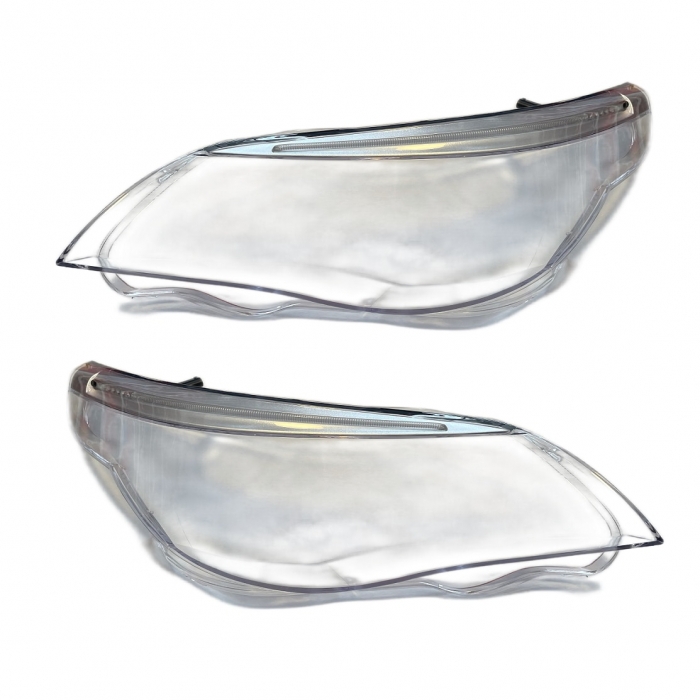 Set 2 sticle faruri cu pleoapa LED pentru BMW Seria 5 E60/E61 cu far Halogen sau Xenon (2004-2010) - HB153 [4]