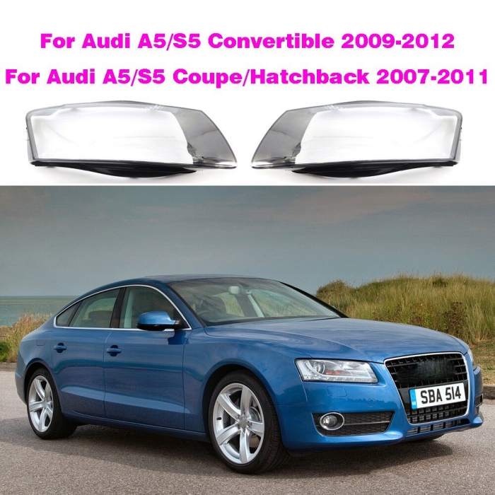 Set 2 sticle faruri pentru Audi A5 8T/8F Non Facelift (2007 - 2011) - HA060 [2]