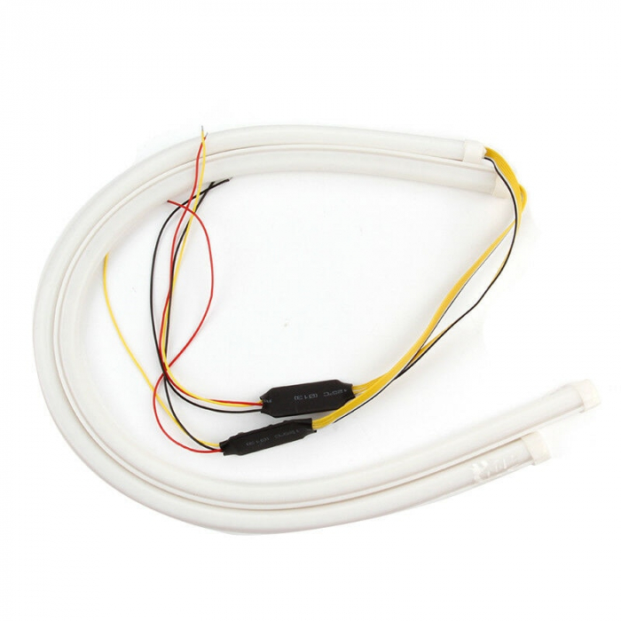 Set 2 x Lumini de zi cu semnalizare tip Tub Neon Flexibil 45 cm [1]