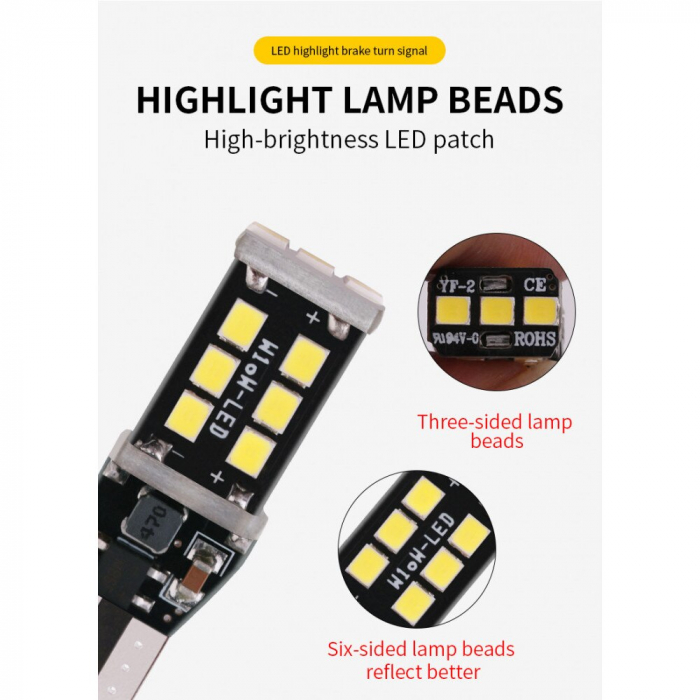 Set 2x Led Auto Canbus T15 (W16W) 15 Smd 2835 12V - T15-2835-15LED [3]