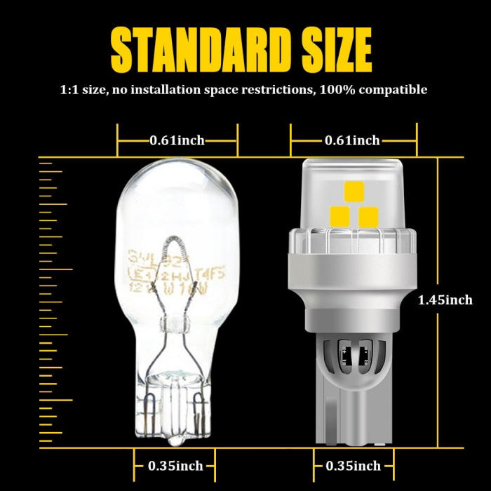Set 2x Led Auto Canbus T15 W16W 6 Smd 2835 12V - 6TD-T15-W [3]