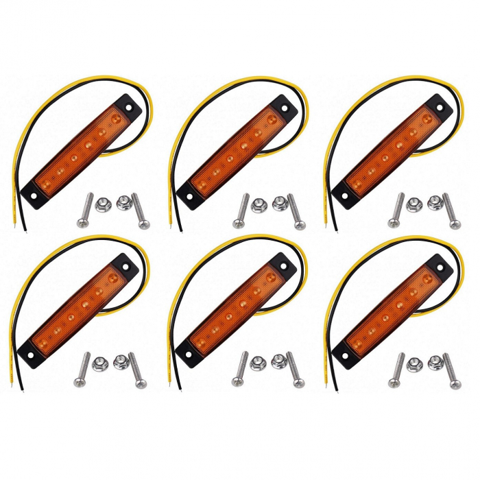 Set 6 Lampi gabarit auto cu LED 24V lumina Galbena LG-6SMD-24V-GALBEN [5]