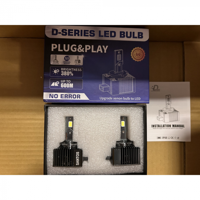 Set de 2 becuri conversie HID-LED, D1S, CSP, Canbus, lumina +380%, Miez Dublu Cupru, Radiator Aluminiu cu Ventilator [2]