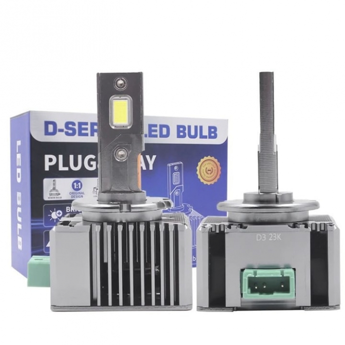 Set de 2 becuri conversie HID-LED, D1S, CSP, Canbus, lumina +380%, Miez Dublu Cupru, Radiator Aluminiu cu Ventilator [1]