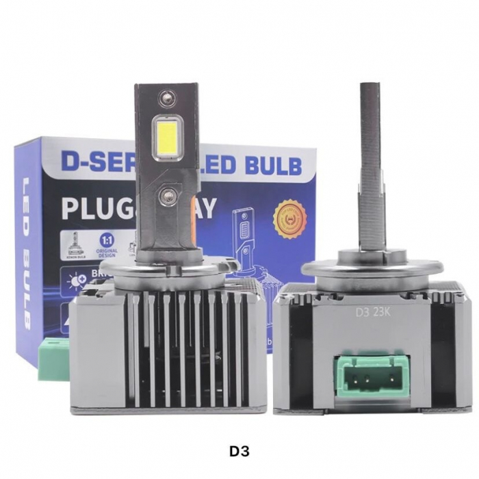 Set de 2 becuri conversie hid-led, D3S, 70W, 15000lm, CSP, Canbus, Miez Cupru, Radiator Aluminiu, Premium [1]