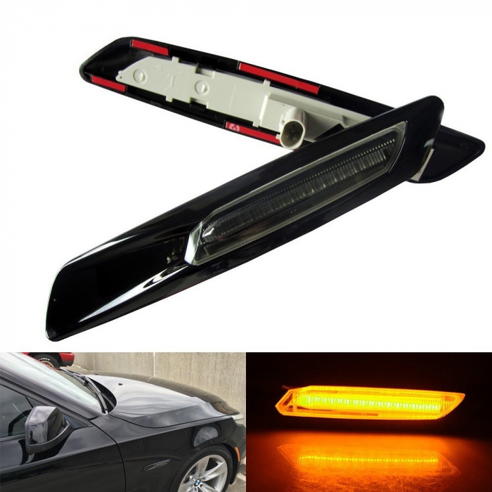 Set semnalizari Aripa Led Negre BMW F10, E60, E61, E90, E91, E81, E82, E88 [1]